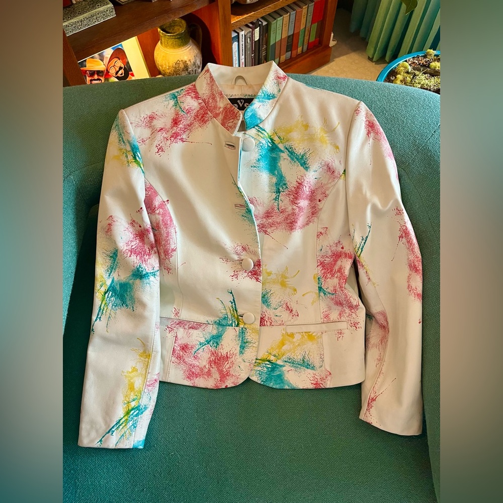 Vintage Hand Painted Leather Jacket